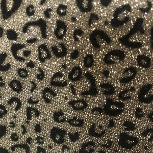 Princess Polly Leopard Print Gold Glitter Short Sleeve Top Sz 4 NWOT